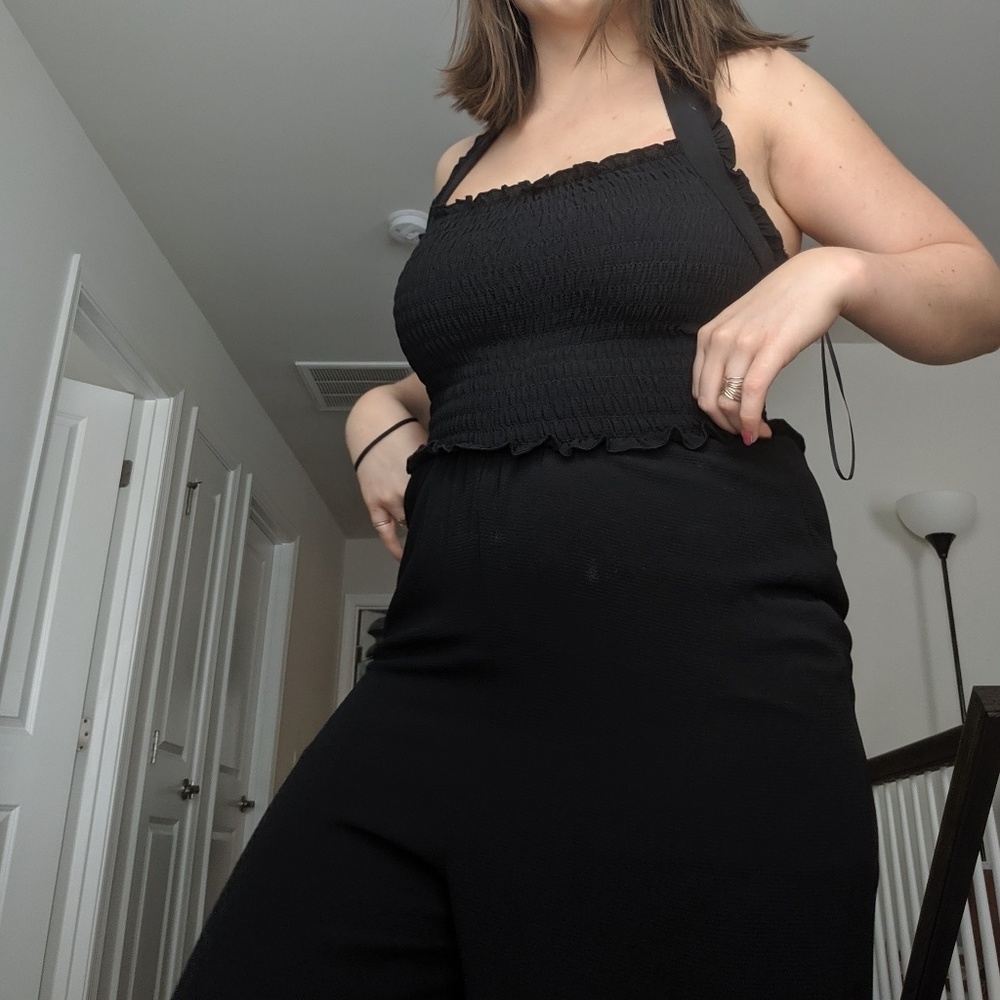 black jumper suit